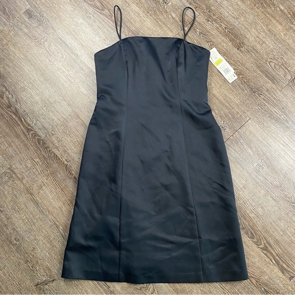 Alex Evenings Dress Women 12 Black Acetate Sleeveless Knee Length Formal Sheath